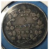 1893 5 Cent Canada