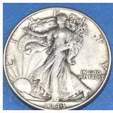 1943 USA Walking Liberty 50 Cents