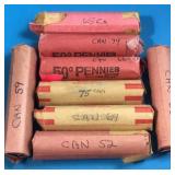 8 Rolls COPPER Pennies