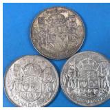 1950 & 2x 1952 Half Dollars