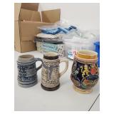 3 Vintage German Style Mugs