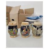 3 Vintage German Style Mugs