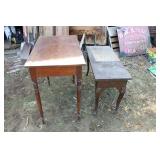 Walnut Table & Piano Bench