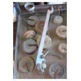 Brass Scale Beam &  Scale Weights