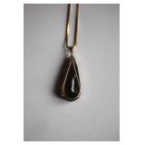10K  Gold Chain & Smoked Crystal Stone