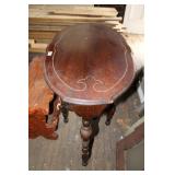 Scalloped Walnut Table & Pine Bench
