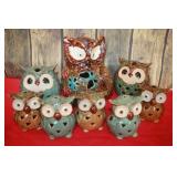 Pottery Owl Collection / Candle Holders