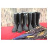 Rubber Boots & Umbrella