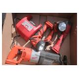 Milwaukee Cordless Sawzall, Charger, Flashlights
