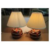 2  MCM  Pottery Table Lamps