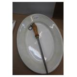 Ironstone Meat Platter & Knife Sharpener