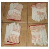 4 PAIR OF-  MENS - SPLIT LEATHER GLOVES - AS NEW