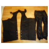 LEATHER RIDING PANTS AND CHAPS