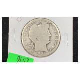 1901-O Silver Barber Half Dollar