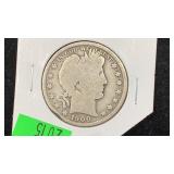 1900 Silver Barber Half Dollar