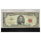 Currency 1963 $5 Red Seal United States Note