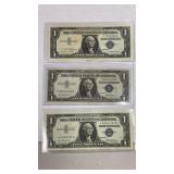 Currency (3) 1957 *Star* $1 Silver Certificate