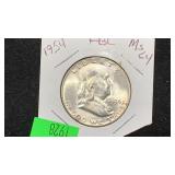 1954 Silver Franklin Half Dollar high grade