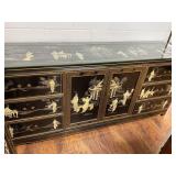 Black Lacquer Sideboard with 72x18 Glass Top