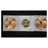 1956 Proof Lincoln Cent, (2) Sets 2009 Lincoln