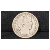 1909-S Silver Barber Half Dollar