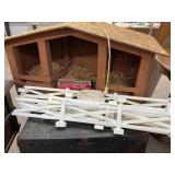 Wooden Christmas Manger and Tree Fence Set