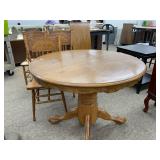 42-Inch Round Dining Table with Extension Leaf and
