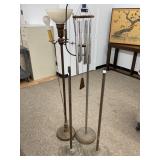 Free-Standing Lamp With Globe, Spare Bases, and Wi