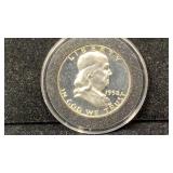1958 Silver Proof Cameo Franklin Half Dollar