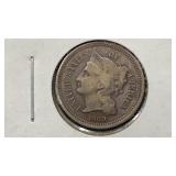 1869 Three Cents Nickel