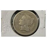 1866 Three Cents Nickel