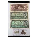 World (5) Coins & (3) Currencies: 1940, 1942