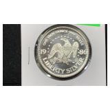 1986 Liberty 1 Troy Oz .999+ Silver Round