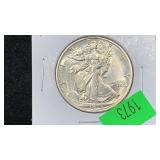 1935 Silver Walking Liberty Half Dollar higher