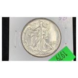 1942 Silver Walking Liberty Half Dollar higher