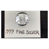 Silver 1 Gram .999 Silver Bar