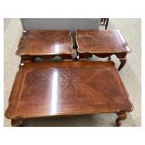 Wood Coffee Table and Two Matching End Tables