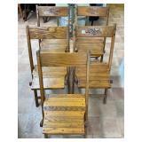 5 Wooden Folding Chairs with Flat Design