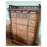 Art Deco Six-Drawer Dresser With Carved Details