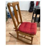 Mid-Size Wooden Rocking Chair with Cushion