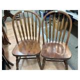 2 Spindle-Back Wooden Dining Chairs