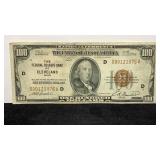 Currency 1929 $100 Federal Reserve Bank of