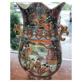 Porcelain Vase with Hand-Painted Scenic Detail, 18