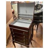 Wooden Silverware Chest on Cabriole Legs
