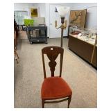 Art Nouveau Chair and Floor Lamp with Glass Shade