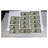 Currency (14) 1935 $1 Silver Certificate Notes