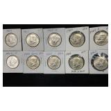 (10) 40% Silver Mixed Dates Kennedy Half Dollars
