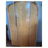 Art Deco Freestanding Wardrobe in Blonde Wood