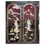 2 12x36 Oval Panels with Figurative Inlays