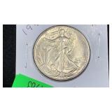 1945 Silver Walking Liberty Half Dollar higher